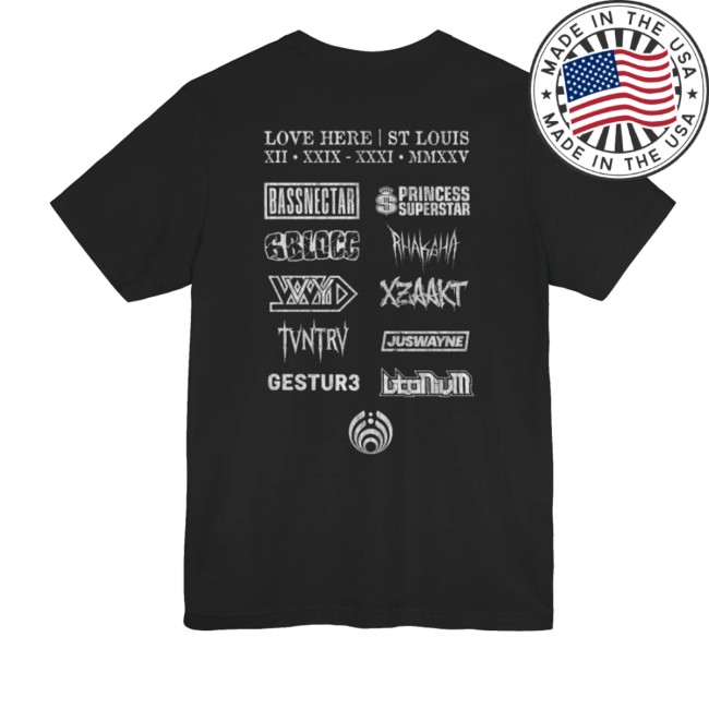 Bassnectar Merch Store Love Here St. Louis Pops Metal Shirt