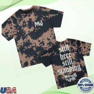 Motionless In White Merch Store Still Here T-Shirt (Black Bleach Dye)