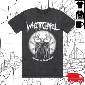 Whitechapel Band Store Merch Spider Arms Stone Wash Black T-Shirt