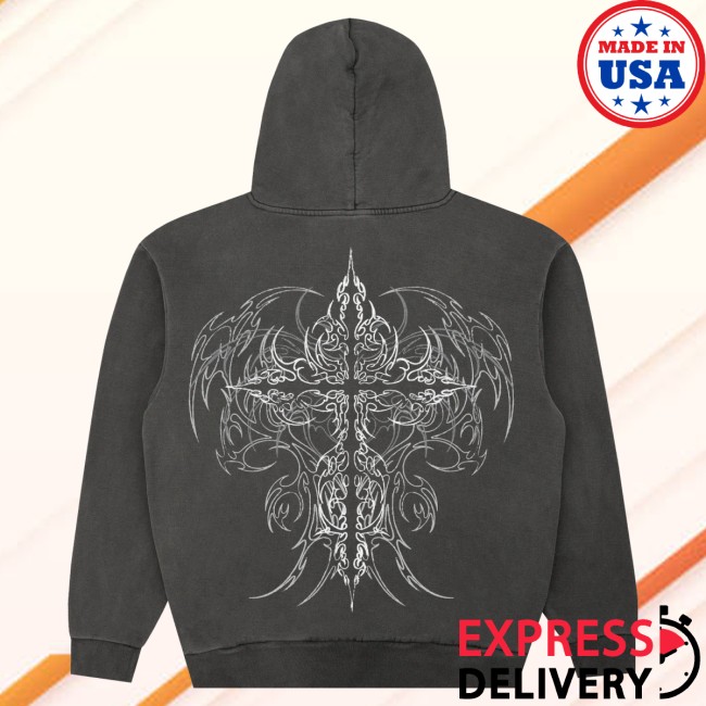 8Thwndr Store Merch Razor Tribal Hoodie Vintage Black 5 8Thwndr Store Merch Razor Tribal Hoodie Vintage Black