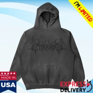 8Thwndr Store Merch Sigil Angel Hoodie Vintage Black