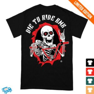 Billet Bmx Merch Store Die To Ride Bmx Big Skull Ripper Shirt Black