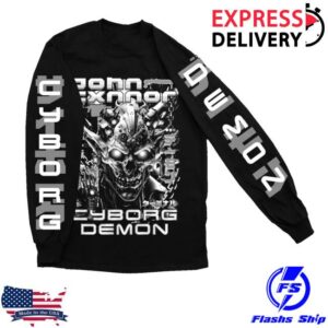 Gravitated Shop Store Merch John Cxnnor Cyborg Demon Black-White Long Sleeve