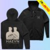Haevn Music Store Merch 10 Year Haevn Anniversary Zipper Silhouette Hoodie