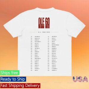 Ole 60 Store Merch 2025 White Tour Tee