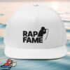 Rap Fame Store Merch Rap Fame Classic Flat Bill Cap (White&Black) 1 Rap Fame Store Merch Rap Fame Classic Flat Bill Cap (White&Black)