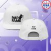 Rap Fame Store Merch Rap Fame Classic Flat Bill Cap (White&Black) 2 Rap Fame Store Merch Rap Fame Classic Flat Bill Cap (White&Black)
