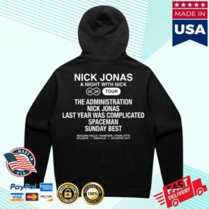 Nick Jonas Store Merch A Night With Nick Tour Hoodie